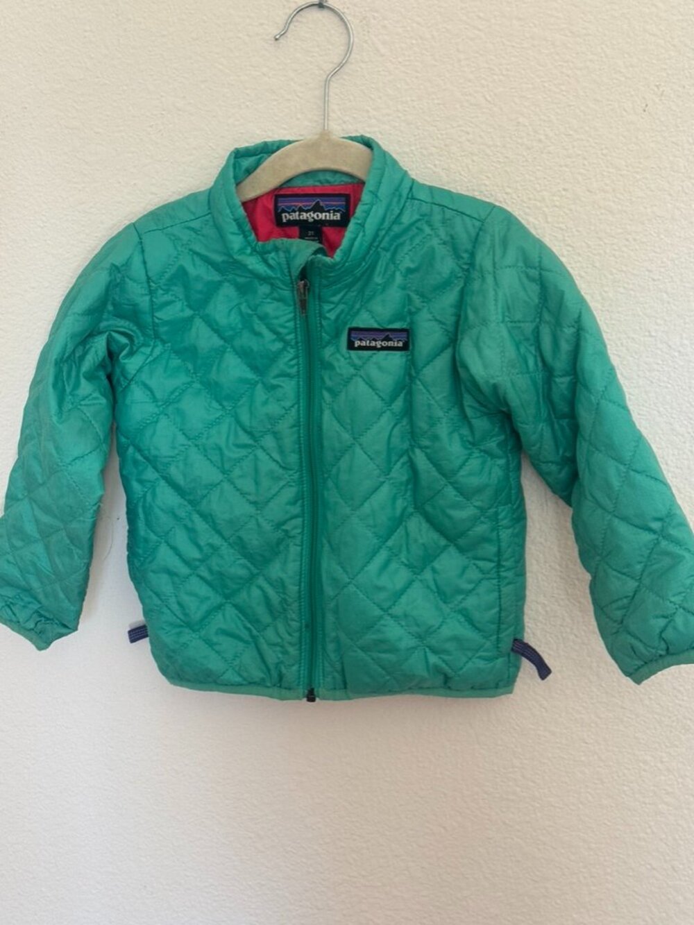 Patagonia Toddler Quilted Puffer Jacket Teal Pink 2T